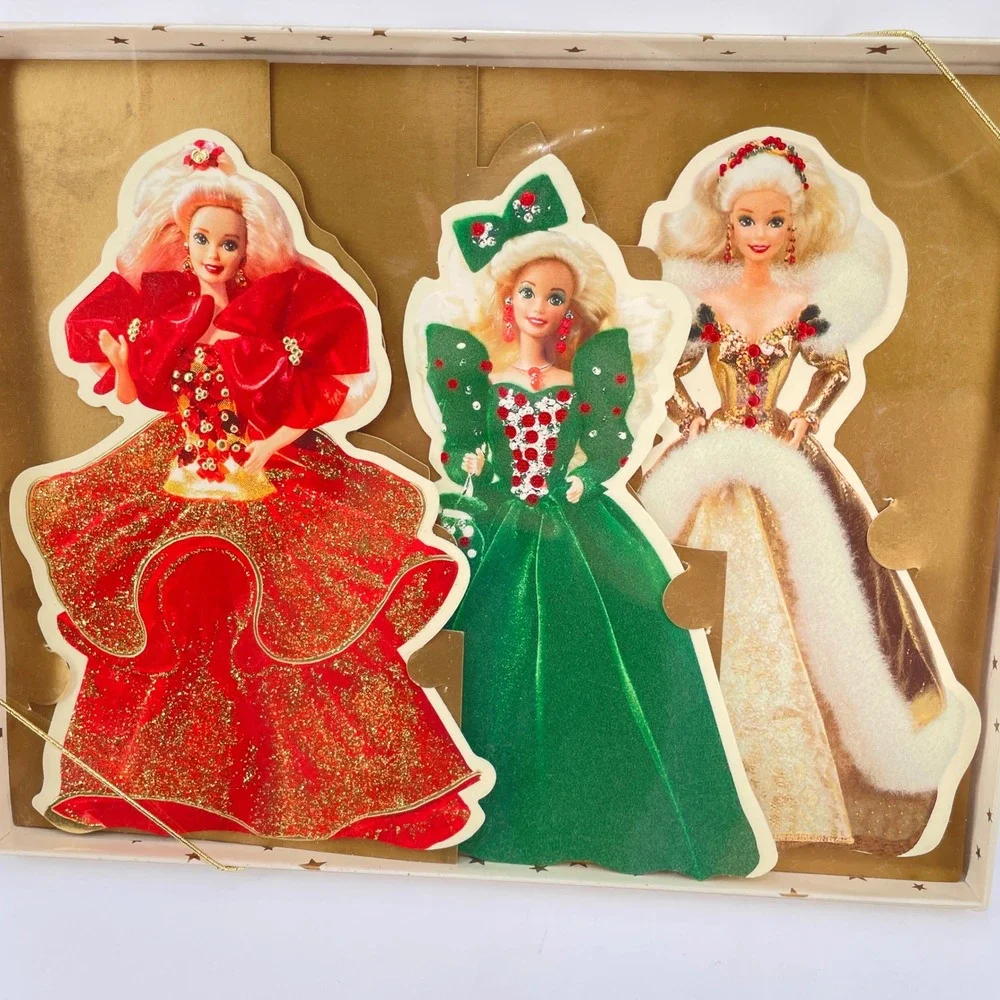 Vintage 1995 Hallmark Holiday Barbie Greeting Cards and Sticker Sheets Set